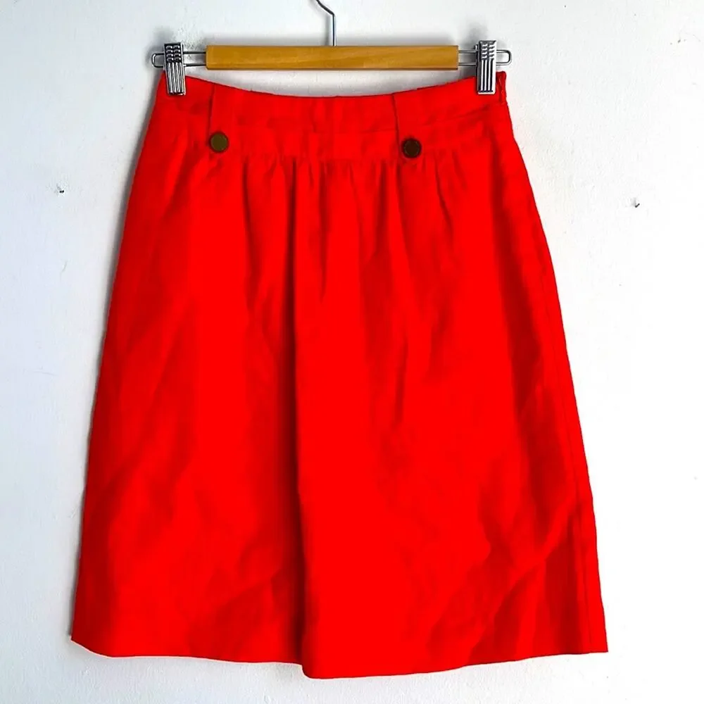Tory Burch 100% linen hi rise A-line skirt sz 4